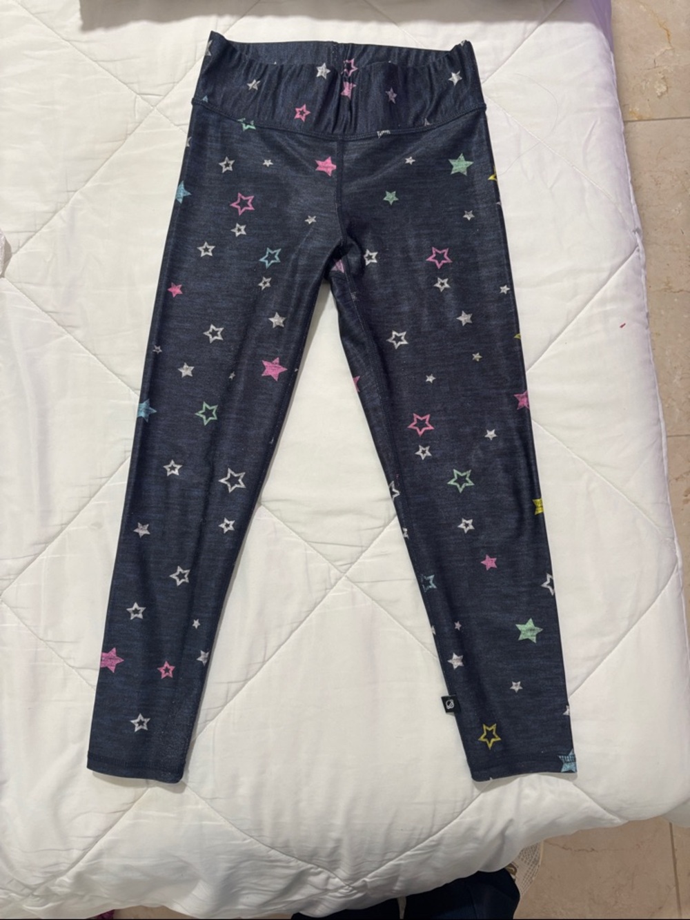 Women’s -Print Leggings - Navy with Multi-Colored Stars